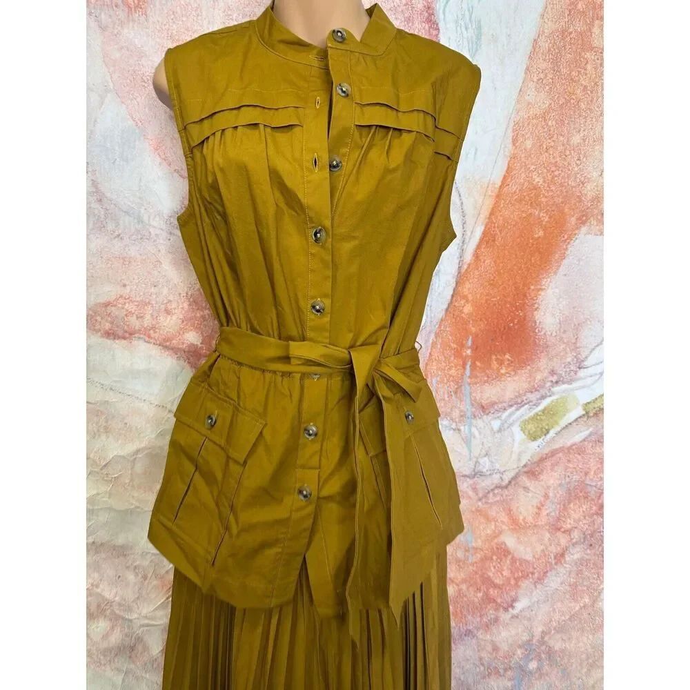 Anthropologie Pleated Sleeveless Midi Dress - Picture 11 of 13